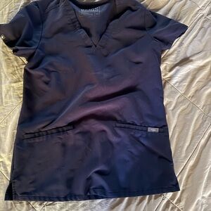 Navy Blue Figs Scrub Top